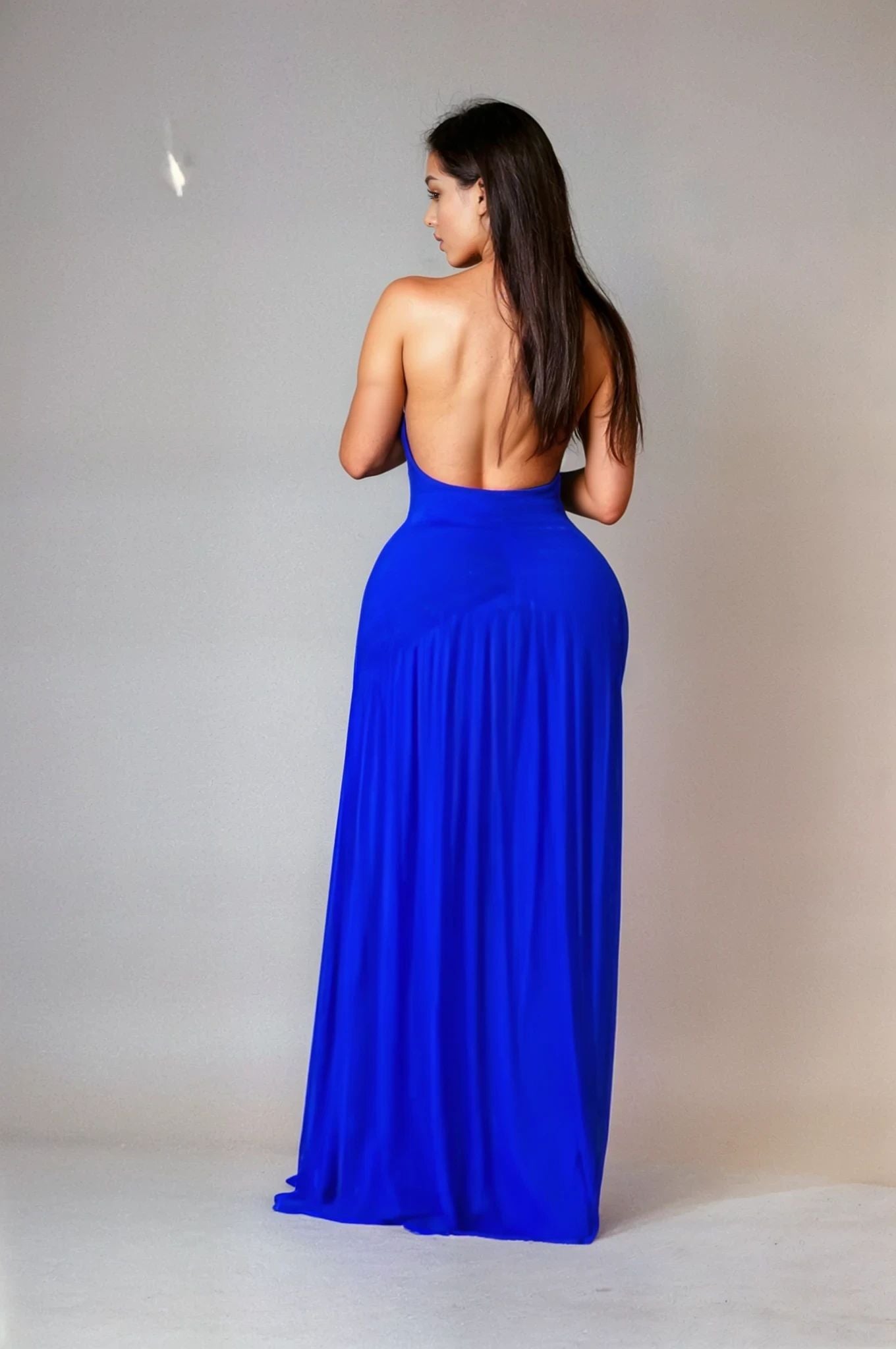 Elysian Plunge Gown - Royal Blue - Palazzo Couture Online