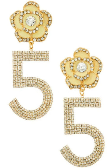 Embellished Flower Drop Statement Earrings - stylish accessory for every outfit