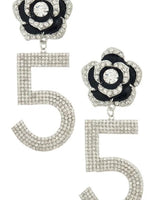 Embellished Flower Drop Statement Earrings for women - fashion jewelry by Palazzo Couture