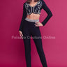 Embellished Two Piece Bandage Pant Set ( Black) - Palazzo Couture Online