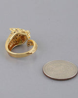 Emerald Jaguar Sparkle Wrap Ring Gold Clear - Palazzo Couture Online