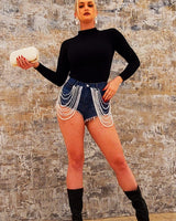 Emily High neck Body Suit (Black) - Palazzo Couture Online