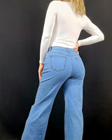 white long sleeve bodysuit detail