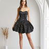 Enchanted Bloom Organza Bubble Mini Dress - Black - Palazzo Couture Online