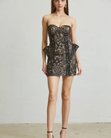 Enchanted Blossom 3D Hip Mini Dress (Black) front view showing mini dress silhouette