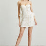 Enchanted Blossom 3D Hip Mini Dress (White) - Palazzo Couture Online