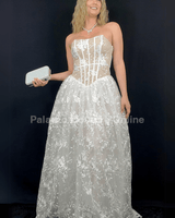 Enchanted Lace Corset Gown (White) - Palazzo Couture Online