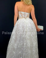 Enchanted Lace Corset Gown (White) - Palazzo Couture Online