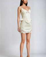 Enchanted Pearl Lace Corset & Skirt - Cream - Palazzo Couture Online
