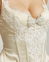 Enchanted Pearl Lace Corset & Skirt - Cream - Palazzo Couture Online