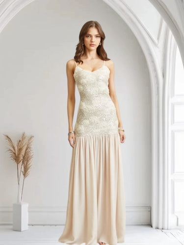 sequin rosette dress Oscar de La Renta
