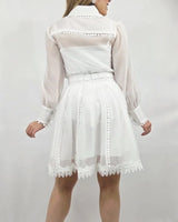 Elegant White lace two piece skirt set styled for going out