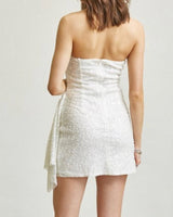 Enchantment Sequin Corset Mini Dress - White - Palazzo Couture Online