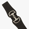 Equestrian Luxe elastic waist belt in black with polished horsebit buckle