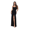 Women's Black maxi dress halter style back view