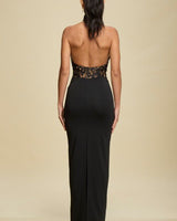 Eternal Elegance Lace Halter Maxi Dress - Palazzo Couture Online
