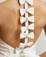 Ethereal Bow Mini Dress (White) - Palazzo Couture Online