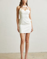 Ethereal Bow Mini Dress (White) - Palazzo Couture Online