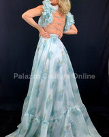 Ethereal Cascade Maxi Dress (Sage) - Palazzo Couture Online