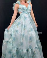 Ethereal Cascade Maxi Dress (Sage) - Palazzo Couture Online