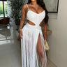 Ethereal Elegance Fringes Cover Up Maxi Dress - Palazzo Couture Online
