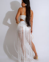 Ethereal Elegance Fringes Cover Up Maxi Dress - Palazzo Couture Online