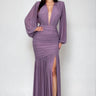 Ethereal Grace Maxi Gown - Dusty Wineberry front view showing full-length maxi silhouette