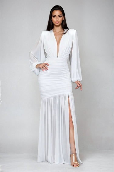 Ethereal Grace Maxi Gown - White - Palazzo Couture Online