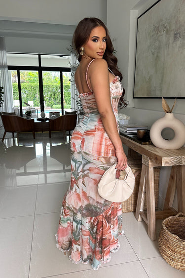 Ethereal Mirage Ruffle Maxi Dress - Palazzo Couture Online