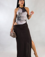 Ethereal Muse Skirt Set - Brown - Palazzo Couture Online