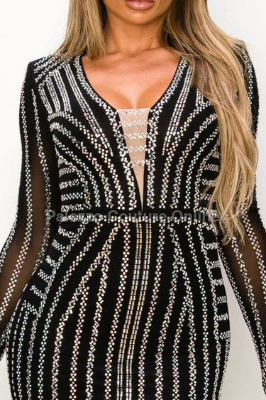 Everlasting Love Mesh Maxi Dress (Black) - Palazzo Couture Online