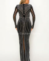 Everlasting Love Mesh Maxi Dress (Black) - Palazzo Couture Online