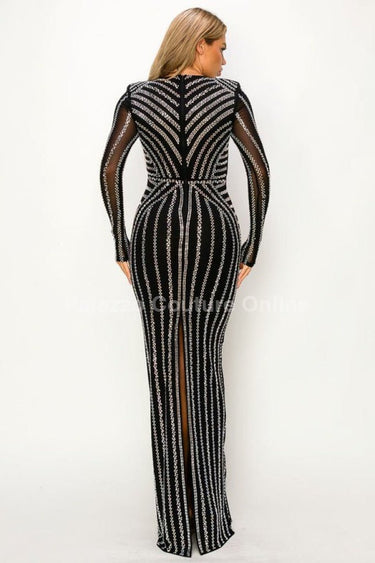 Everlasting Love Mesh Maxi Dress (Black) - Palazzo Couture Online