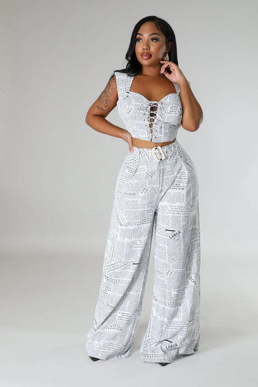 Women's  pant set matching style back view