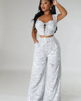 Everyday Bella Pant Set side view showing pants silhouette and fit
