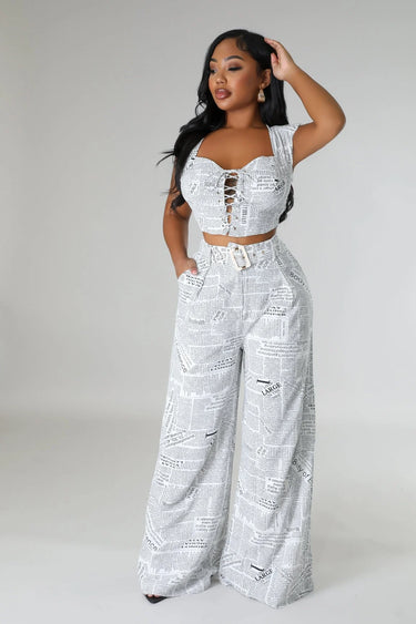 Everyday Bella Pant Set side view showing pants silhouette and fit