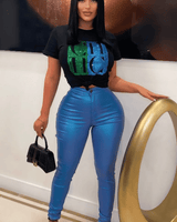 Expensive Views Disco Pants (Metallic Turquoise) - Palazzo Couture Online