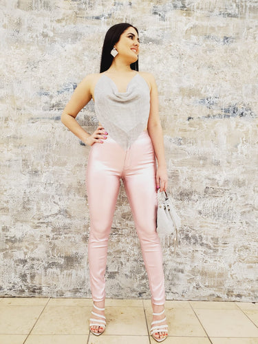 Expensive Views Metallic Rose Pants - Palazzo Couture Online