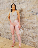 Expensive Views Metallic Rose Pants - Palazzo Couture Online