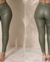 Expensive Views Olive Pants with Stretch Fit - Palazzo Couture Online