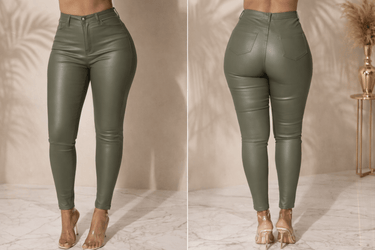 Expensive Views Olive Pants with Stretch Fit - Palazzo Couture Online