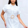 Eyelet Belted Mini Dress - Chic & Stylish Look front view showing mini dress silhouette