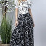Face Graphic Print Palazzo Pants (Black) - front view