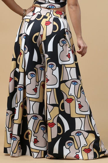 Facelips Print Wide Palazzo Pants - Palazzo Couture Online