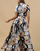 Facelips Print Wide Palazzo Pants - Palazzo Couture Online