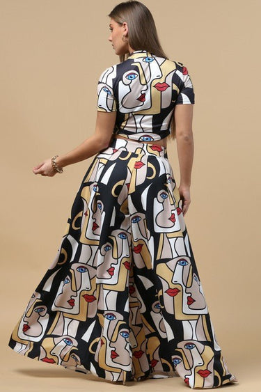 Facelips Print Wide Palazzo Pants - Palazzo Couture Online