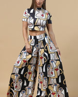 Facelips Print Wide Palazzo Pants - Palazzo Couture Online