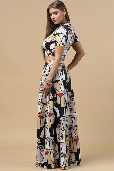 Facelips Print Wide Palazzo Pants - Palazzo Couture Online