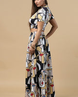 Facelips Print Wide Palazzo Pants - Palazzo Couture Online