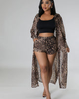 Fantasy Vacay Short Set (leopard) - Palazzo Couture Online